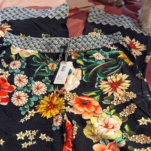 Johnny Was Multicolor Floral Pants